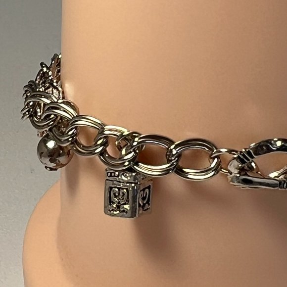 GHS Signed Sterling Silver Charm Bracelet with Charms SeidenGang - Picture 8 of 11